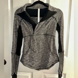 lululemon athletica Gray & Black Half-Zip Performance Pullover
